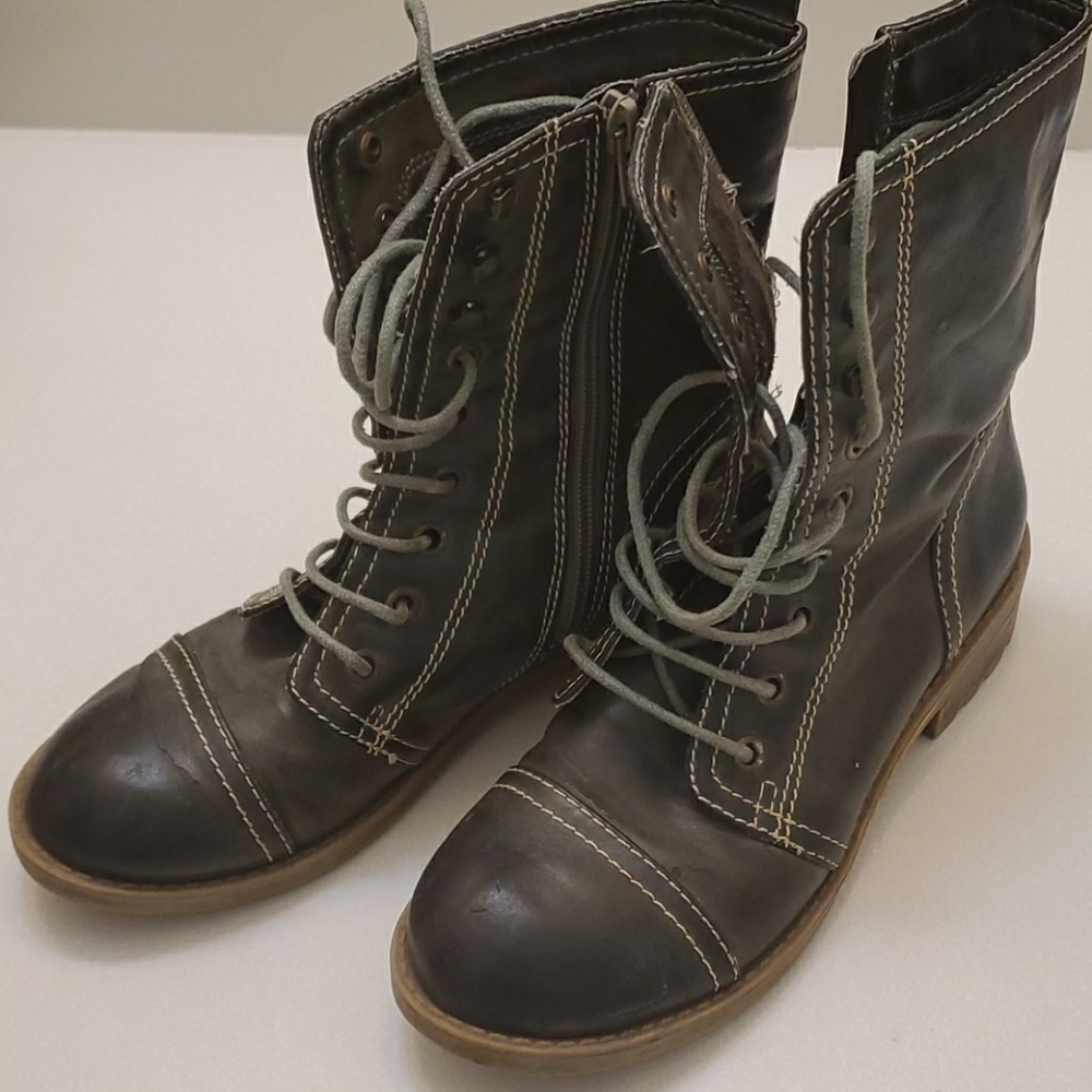 Kensie Girl Green Combat Boots